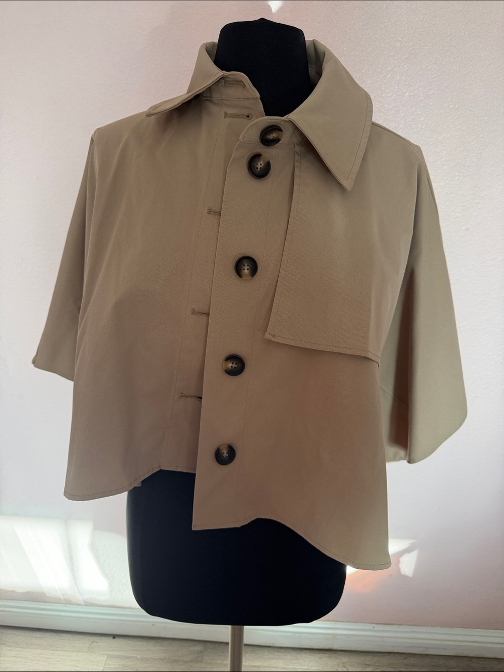 House of Harlow 1960 Short Cape Jacket in Taupe